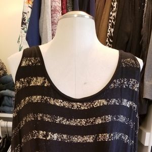 Lane Bryant black and gold glam tank